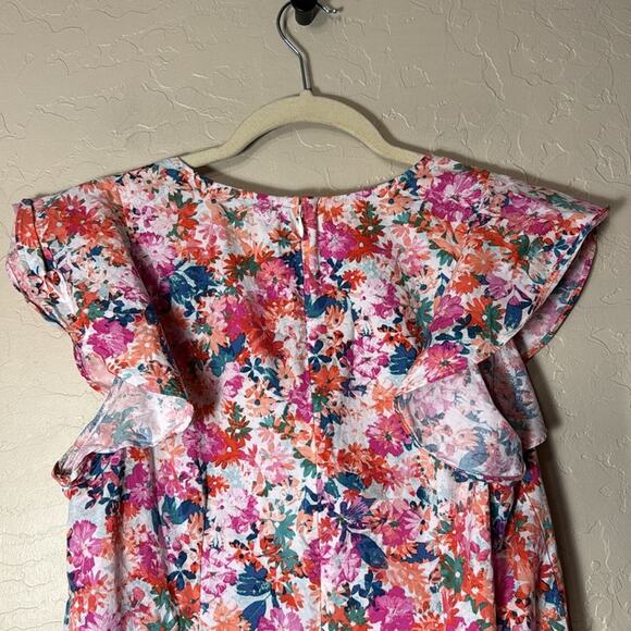 J.Crew Mercantile Floral Ruffle Flutter Cotton Dress women’s size 6. - Picture 5 of 8
